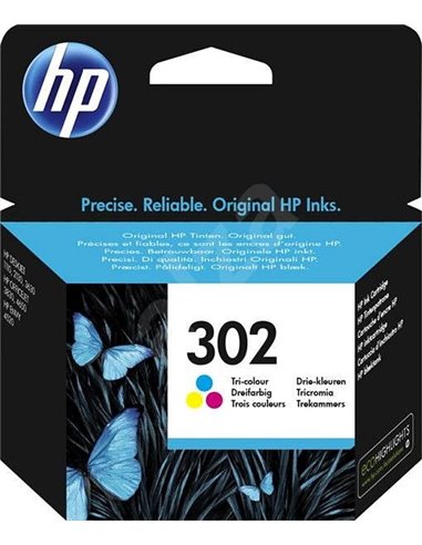 HP 302 (F6U65AE) Tri-color Original Ink Cartridge for HP DeskJet 1110 Printer,HP OfficeJet 3830/3636/5230,HP DeskJet 2130/363...