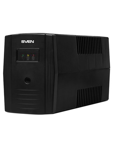 SVEN Pro 600, Line-interactive UPS with AVR, 600VA /360W, 2x Schuko outlets, 1x7AH, AVR: 175-280V, Cold start function, Black