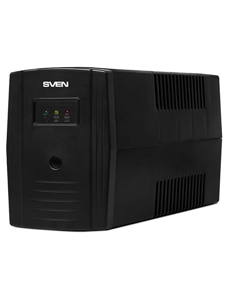 SVEN Pro 600, Line-interactive UPS with AVR, 600VA /360W, 2x Schuko outlets, 1x7AH, AVR: 175-280V, Cold start function, Black