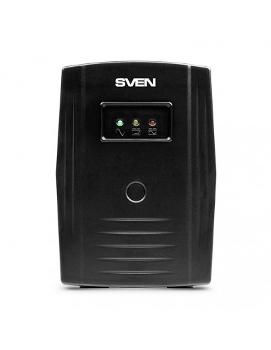 SVEN Pro 600, Line-interactive UPS with AVR, 600VA /360W, 2x Schuko outlets, 1x7AH, AVR: 175-280V, Cold start function, Black