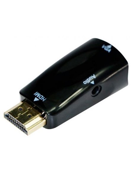 Adapter HDMI-VGA - Gembird A-HDMI-VGA-02, HDMI to VGA and audio adapter, single port, Converts digital HDMI input (19 pin ...