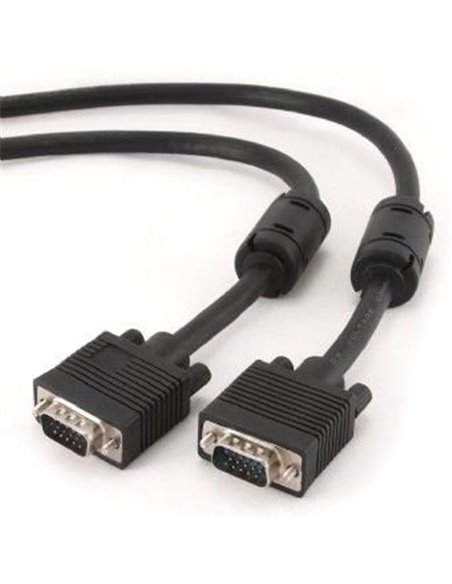 Cable VGA - 5m - Cablexpert CC-PPVGA-5M-B, 5 m, Premium VGA HD15M/HD15M dual-shielded w/2*ferrite core, Black