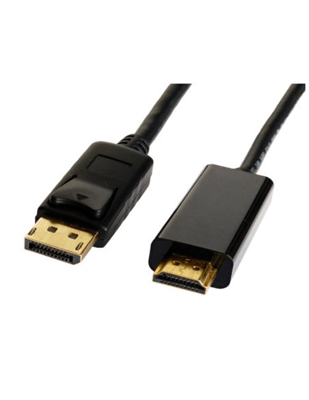 Cable DP-HDMI - 3m - Brackton DPH-SKB-0300.B, 3 m, DisplayPort 20 pin to HDMI 19 pin m/m, digital interface cable, bulk packing