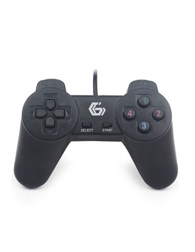 Gembird JPD-UB-01 Universal programmable gamepad, 4-way D-pad and 10 buttons, USB 2.0, 1.45m, Black