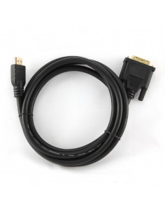 Cable HDMI-DVI - 1.8m - Cablexpert - CC-HDMI-DVI-6, 1.8 m, HDMI to DVI 18+1pin single link, male-male, Black cable with gold... 2