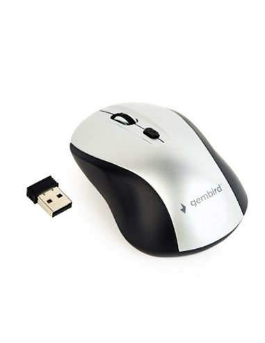 Gembird MUSW-4B-02-BS, Wireless Optical Mouse, 2.4GHz, 4-button, 800/1200/1600dpi selectable by the button, Nano Reciver, USB...