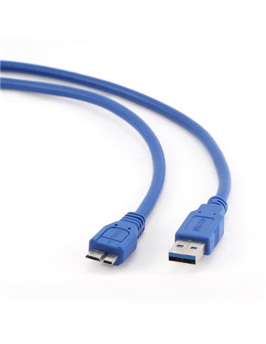 Cable microUSB3.0 - 3m (for external HDD) - Cablexpert - CCP-mUSB3-AMBM-6, 3.0 m, USB 3.0 A-plug to Micro B-plug, Blue