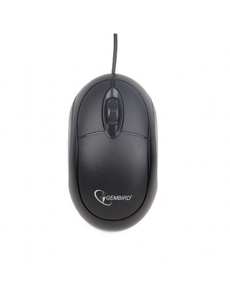 Gembird MUS-U-01, Optical Mouse, 1000dpi, USB, Cable length: 1.25 m, Black