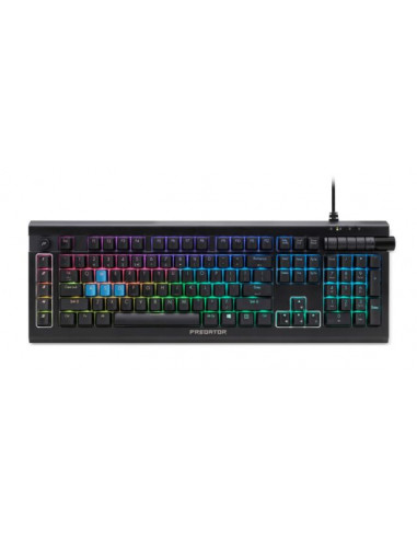 ACER PREDATOR GAMING KEYBOARD AETHON500, mechanical keys, 16.8M RGB backlit, detachable magnetic wrist rest, anodized aluminu...