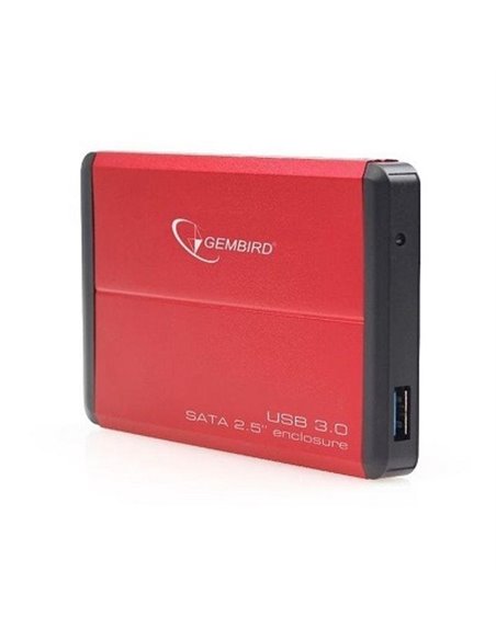 Gembird EE2-U3S-2-R, External enclosure for 2.5'' SATA HDD with USB3.0(5Gb/s) interface, Red