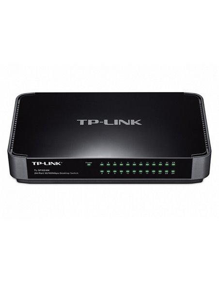 TP-LINK TL-SF1024M 24-port Desktop Switch, 24 10/100M RJ45 ports, Green Ethernet, plastic case