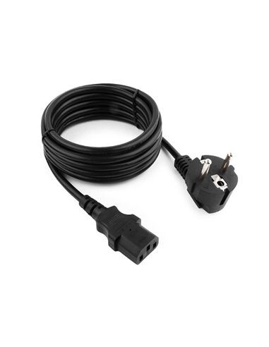 Power cord PC-186A-VDE, 1.8 m, Schuko input and right angled C13 output, with VDE approval, Black