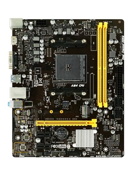 BIOSTAR B450MH, Socket AM4, AMD B450, Dual 2xDDR4-3200, APU AMD graphics, VGA, HDMI, 1xPCIe X16, 4xSATA3, RAID, 1x M.2, 2xPCI...