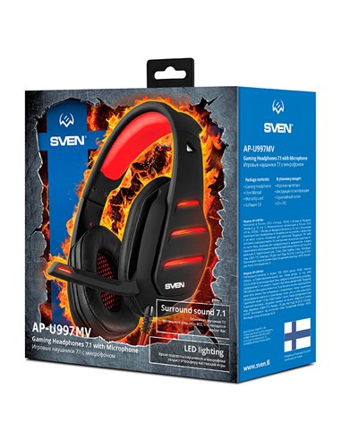 Casti SVEN AP-U997MV, Black/Red