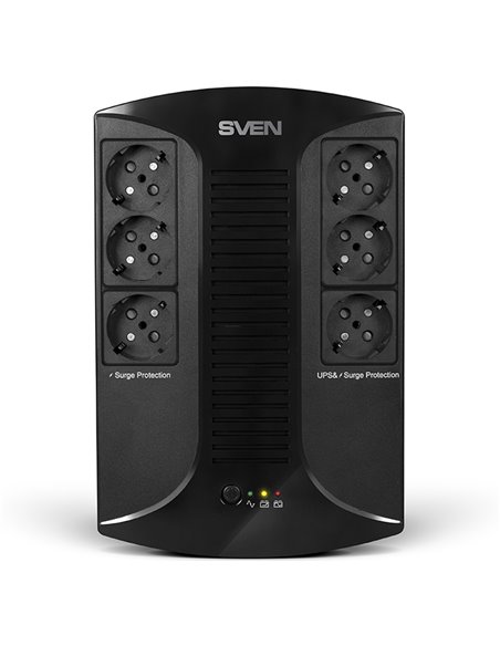 SVEN UP-L1000E, Line-interactive UPS with AVR, 1000VA /510W, 6 x Schuko outlets (3 backed up, all 6 surge protected), LED sta... SVEN UP-L1000E, Line-interactive UPS with AVR, 1000VA /510W, 6 x Schuko outlets (3 backed up, all 6 surge protected), LED sta...