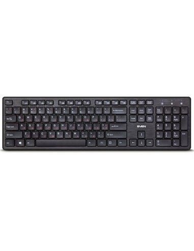 SVEN KB-E5800W, Wireless Keyboard, 104 keys,12 Fn-keys slim compact design, low-profile keys with smooth stroke, Nano receive...