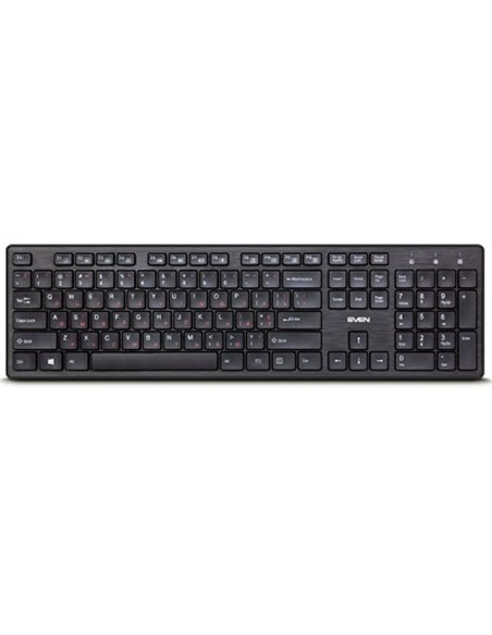 SVEN KB-E5800W, Wireless Keyboard, 104 keys,12 Fn-keys slim compact design, low-profile keys with smooth stroke, Nano receive...