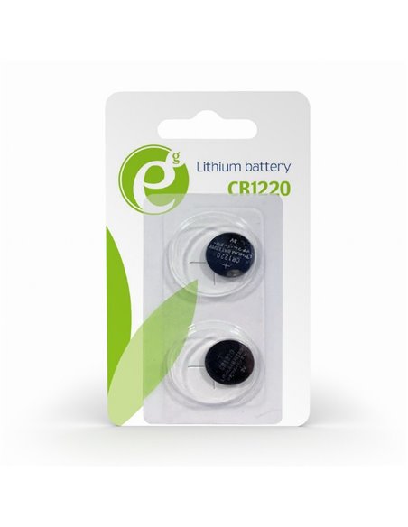 Gembird Button cell CR1220, 2pcs, High performance and long lifetime