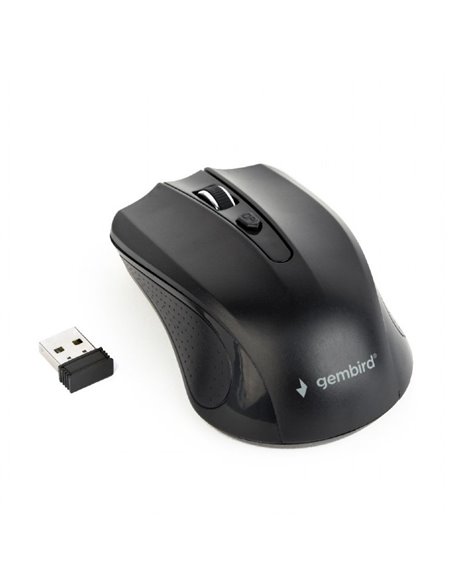 Gembird MUSW-4B-04, Wireless Optical Mouse, 2.4GHz, 800/1200/1600dpi, Nano Reciver, USB, Black