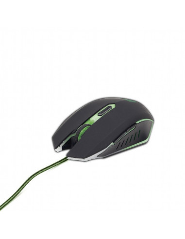 Gembird MUSG-001-G, Gaming Optical Mouse, 2400dpi adjustable, 6 buttons, Illuminated scroll wheel, logo and side accents No...