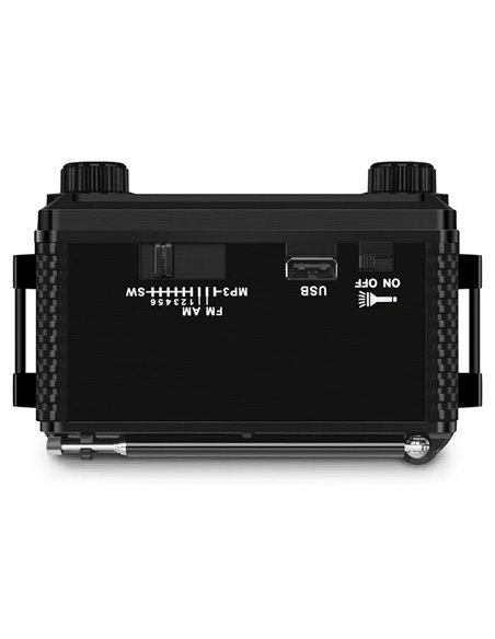 SVEN SRP-355 Black, FM/AM/SW Radio, 3W RMS, 8-band radio receiver, built-in audio files player from USB-fash, microSD and SD ...