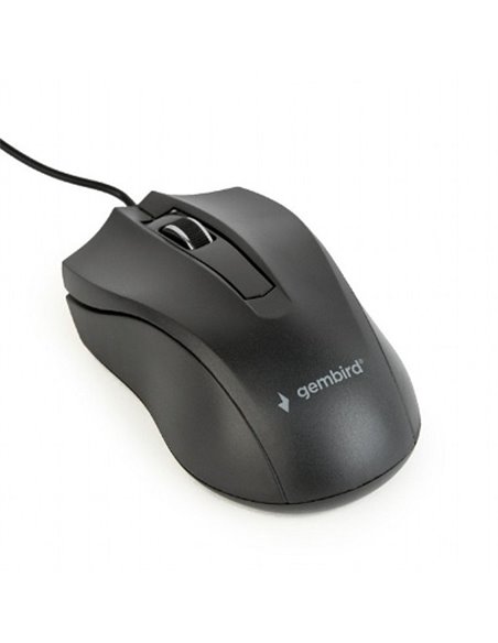 Gembird MUS-3B-01, Optical Mouse, 1000dpi, USB, 1.35m cable, Black