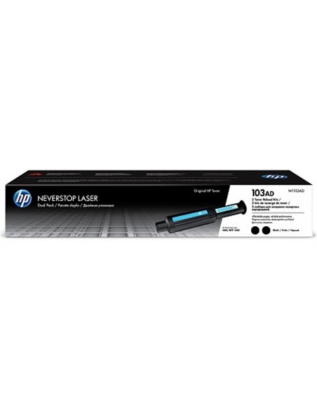 HP 103AD (W1103AD), Original Neverstop Toner Reload Kit, 2 pcs, Black, 5000 pages for NeverStop series.
