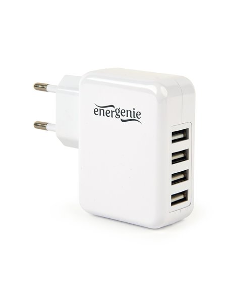 USB Charger Gembird GMB EG-U4AC-02, 4x USB - 5V/ 3.1A, Input: 110/240V, Black