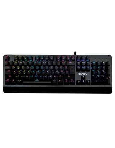 SVEN KB-G9700 RGB Mechanical Gaming Keyboard, Top metal panel, Red switches, Mechanical keys 104 keys, Full key anti-ghosting...