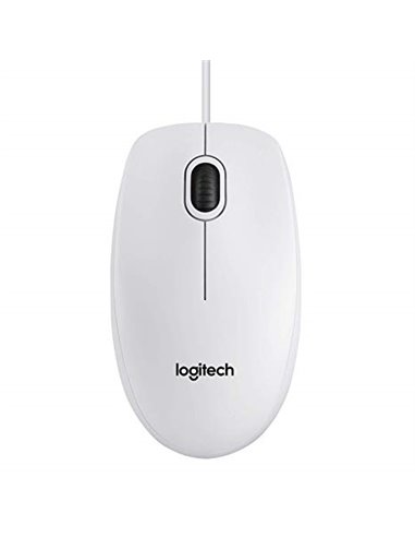 Logitech B100 Optical Mouse, White, USB, OEM