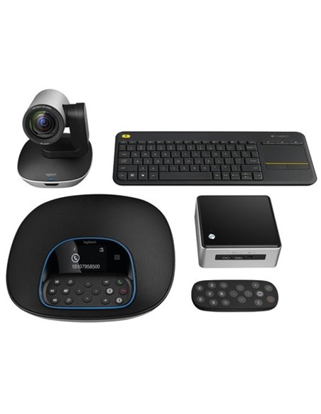 Logitech Video Conferencing System GROUP, Full HD (1080p 30fsp), Field of View 90°, 10x HD zoom, Four omnidirectional Mic 6m ...