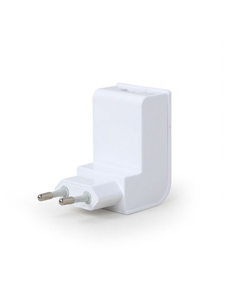 USB Charger Gembird EG-UC2A-02-W, Universal AC USB charging adapter, 5 V / 2.1 A, White