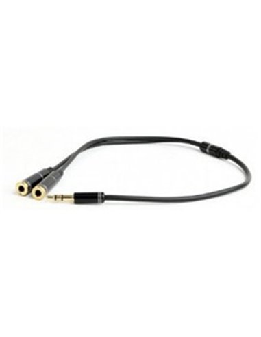 Audio cable 3.5mm - 0.2 m - Cablexpert CCA-417M, 3.5mm 4-pin plug to 3.5mm stereo + microphone sockets adapter cable, allows ...