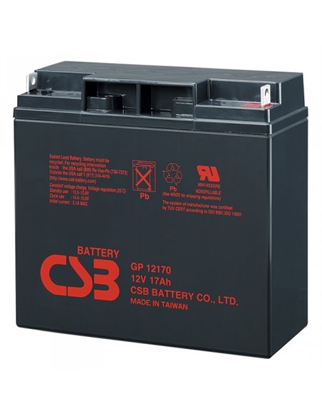 CSB Battery 12V 17AH, GP 12170, 3-5 Years Life Time