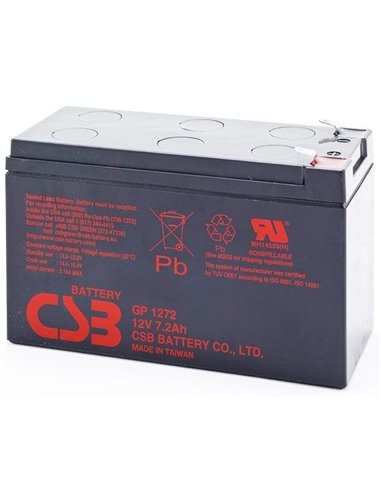 CSB Battery 12V 7.2AH, GP 1272 F2, 3-5 Years Life Time