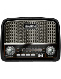 SVEN SRP-555 Black-Silver, FM/AM/SW Radio, 3W RMS, built-in audio files player from USB-fash, microSD and SD card storage dev... 2