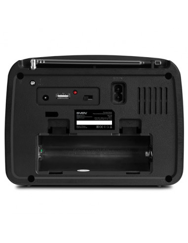 SVEN SRP-555 Black-Silver, FM/AM/SW Radio, 3W RMS, built-in audio files player from USB-fash, microSD and SD card storage dev...