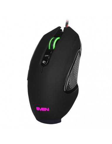SVEN RX-G955 Gaming, Optical Mouse, 600-4000 dpi, 7+1 buttons (scroll wheel), DPI switching modes, Two navigation buttons (F...