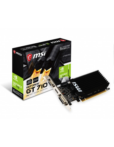 MSI GeForce GT 710 (GT 710 2GD3H LP) / 2GB GDDR3 64Bit 954/1600Mhz, D-Sub, DVI-D, HDMI, Passive Heatsink, Low Profile Design...