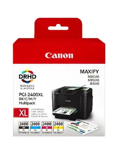 Multi Pack Ink Cartridge Canon PGI-2400XL, BK/C/M/Y XL for MAXIFY iB4040,4140 & MB5040,5340,5140,5440 Ресурс черного картридж...