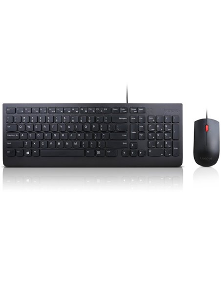 Lenovo Essential Wired Keyboard and Mouse Combo, USB, Black.