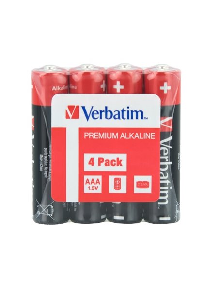 Verbatim Alcaline Battery AAA, 4pcs, Pack Shrink