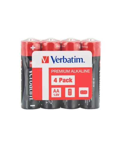 Verbatim Alcaline Battery AA, 4pcs, Pack Shrink