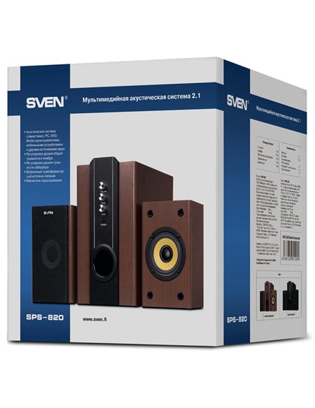 Колонки 2.1 SPS-820 / 38W RMS / Wooden