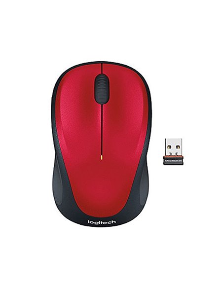 Logitech Wireless Mouse M235 Red, Optical Mouse, Nano receiver, Red/Black, Retail