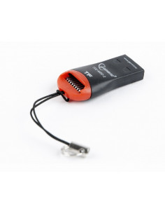 Card Reader Gembird FD2-MSD-3, MicroSDHC, Key ring cord, Black/Orange, USB2.0 2