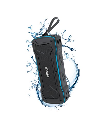 Boxa portabila SVEN PS-220, Black-Blue / 10W / Bluetooth / FM / USB / microSD / 1200mA*h