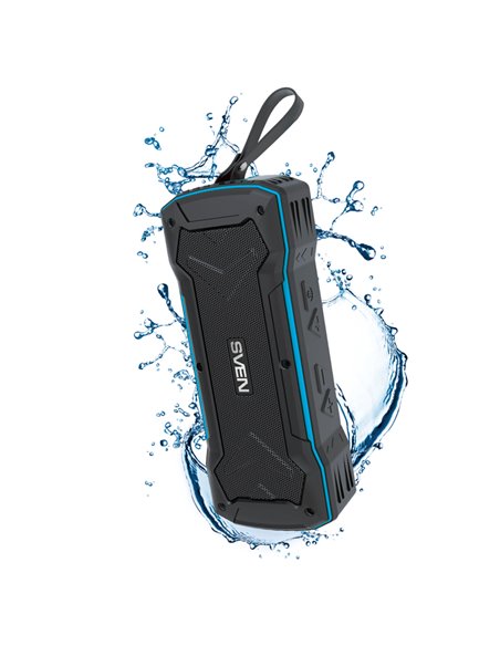 Колонка Портативная SVEN PS-220, Black-Blue / 10W / Bluetooth / FM / USB / microSD / 1200mA*h