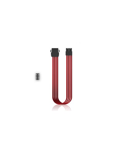 DEEPCOOL ”EC300-CPU8P-RD”, RED, Extension cable 8 (4+4)-pin ATX, 18AWG fiber wire and a high-quality terminal, wire length 300mm