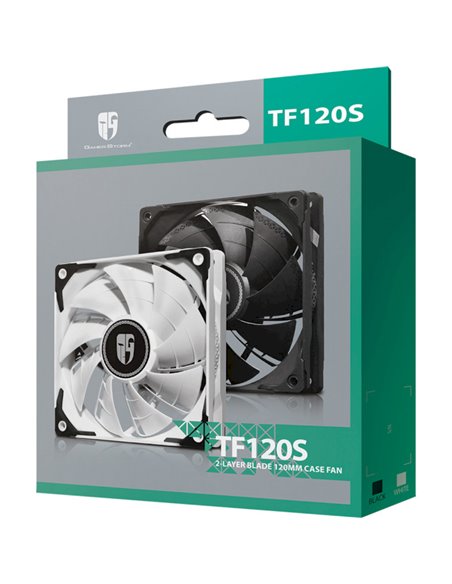 120mm Case Fan - DEEPCOOL Gamer Storm TF series ”TF120S WHITE”, 120x120x25mm, 500-1800rpm, <17.6~31.3dBa, 64.4 CFM, Hydro Bea...
